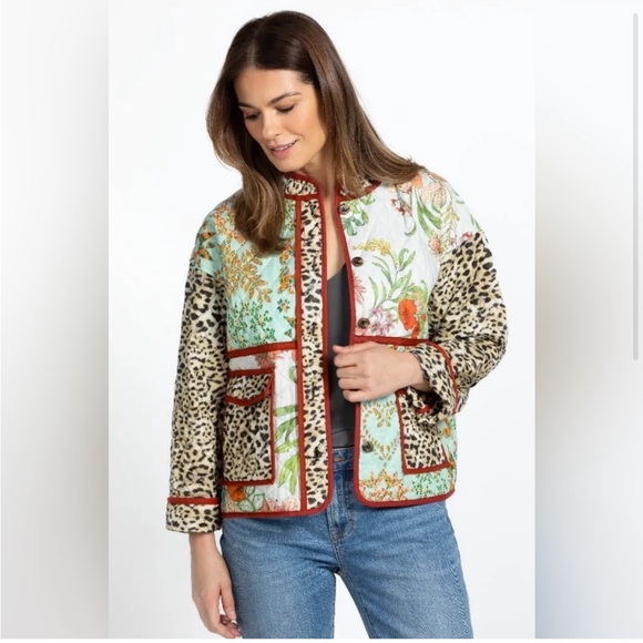 Johnny Was Liliana Quilted Pocket Coat Jacket Leopard Print Animal Cheetah XS/S - Picture 3 of 16